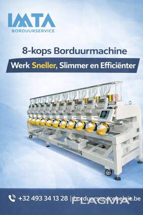 8-kops borduurmachine – werk sneller, slimmer en beter!