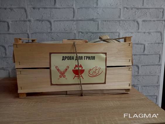 Предлагаем дрова, сложенные в экоящики из шпона, с элементами натуральных комплектующих де